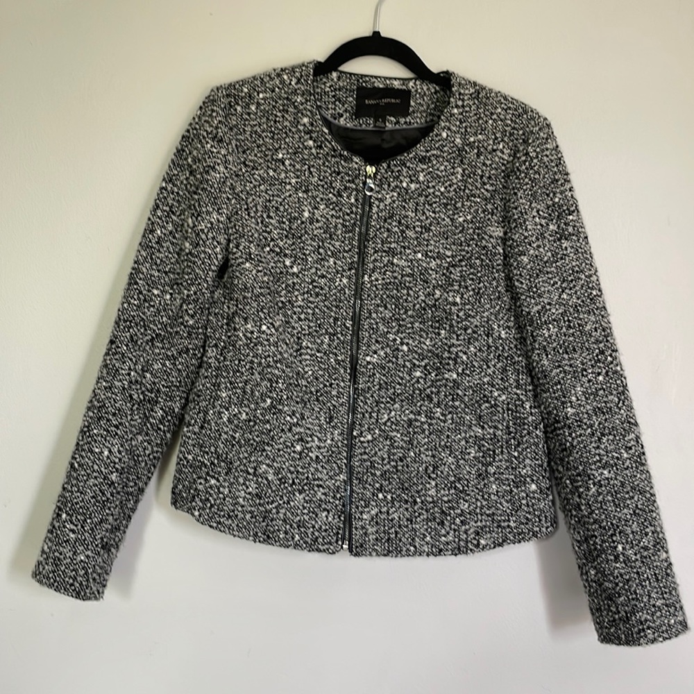 Banana Republic Textured Zip Warm Fall/Winter “tweed” Blazer (S6)